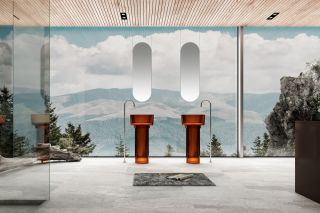 Напольная раковина ABBER Kristall 45x90см коричневый AT2702Opal-H